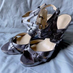 Silver Calvin Klein heeled sandals size 9
